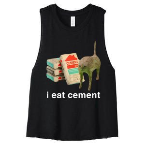 I Eat Cement Cursed Cat Women's Racerback Cropped Tank