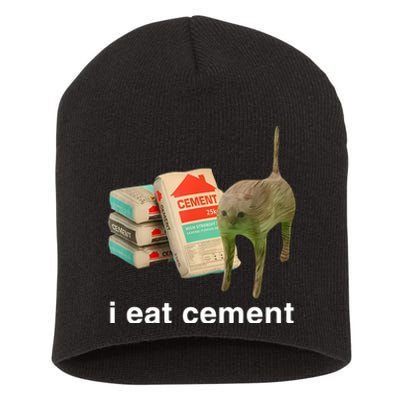 I Eat Cement Cursed Cat Short Acrylic Beanie