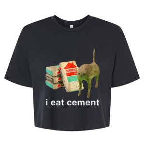 I Eat Cement Cursed Cat Specific Dank Bella+Canvas Jersey Crop Tee