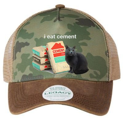 I Eat Cement Cursed Black Cat Funny Dank Meme Legacy Tie Dye Trucker Hat