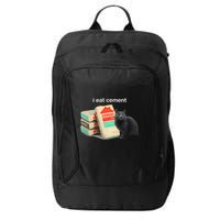 I Eat Cement Cursed Black Cat Funny Dank Meme City Backpack