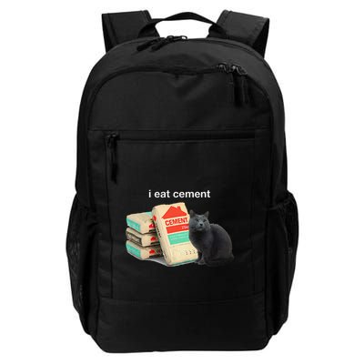 I Eat Cement Cursed Black Cat Funny Dank Meme Backpack