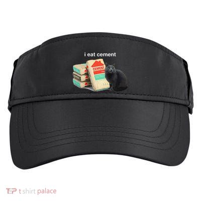 I Eat Cement Cursed Black Cat Funny Dank Meme Adult Drive Performance Visor