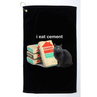 I Eat Cement Cursed Black Cat Funny Dank Meme Golf Towel