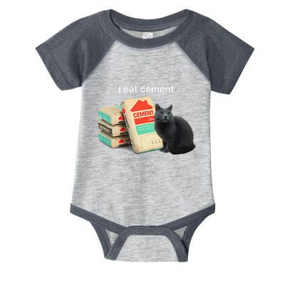 I Eat Cement Cursed Black Cat Funny Dank Meme Infant Baby Jersey Bodysuit