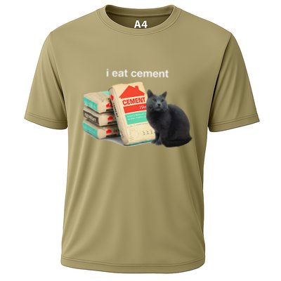 I Eat Cement Cursed Black Cat Funny Dank Meme Performance Shirt