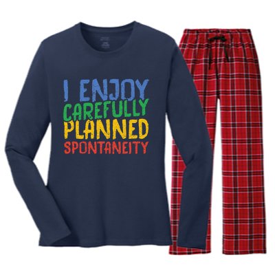 I Enjoy Carefully Planned Spontaneity Women's Long Sleeve Flannel Pajama Set 