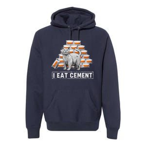 I Eat Cement Funny Cat Meme Internet Humor Premium Hoodie