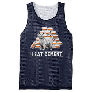 I Eat Cement Funny Cat Meme Internet Humor Mesh Reversible Basketball Jersey Tank