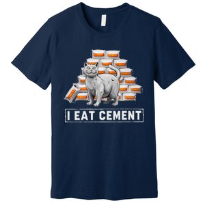 I Eat Cement Funny Cat Meme Internet Humor Premium T-Shirt