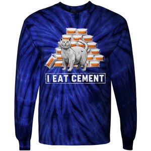 I Eat Cement Funny Cat Meme Internet Humor Tie-Dye Long Sleeve Shirt