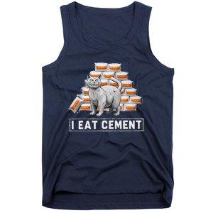 I Eat Cement Funny Cat Meme Internet Humor Tank Top