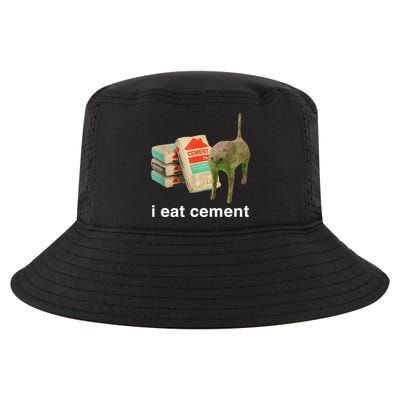 I Eat Cement Cursed Cat Funny Oddly Specific Meme Cool Comfort Performance Bucket Hat