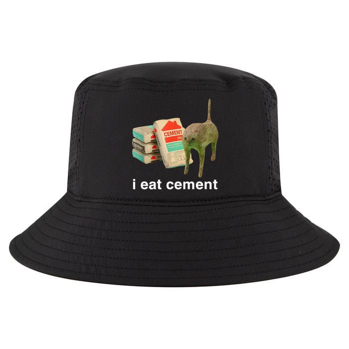 I Eat Cement Cursed Cat Funny Oddly Specific Meme Cool Comfort Performance Bucket Hat