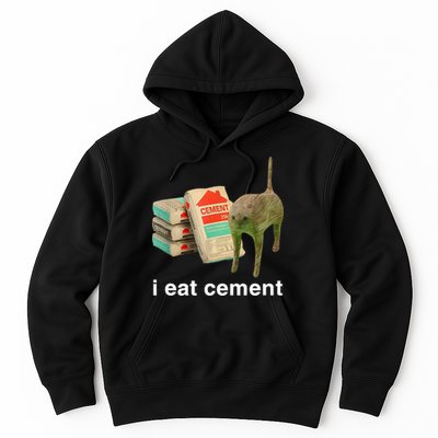 I Eat Cement Cursed Cat Funny Oddly Specific Meme Hoodie
