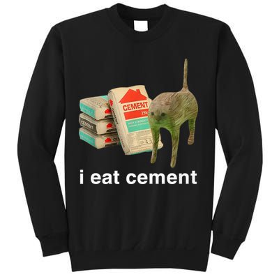 I Eat Cement Cursed Cat Funny Oddly Specific Meme Sweatshirt