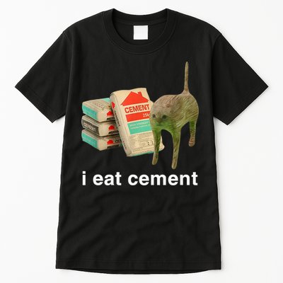I Eat Cement Cursed Cat Funny Oddly Specific Meme Tall T-Shirt