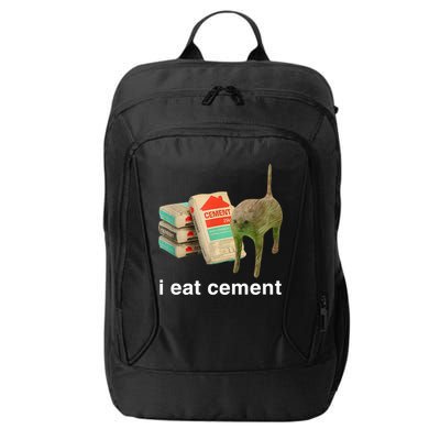 I Eat Cement Cursed Cat Funny Oddly Specific Meme City Backpack