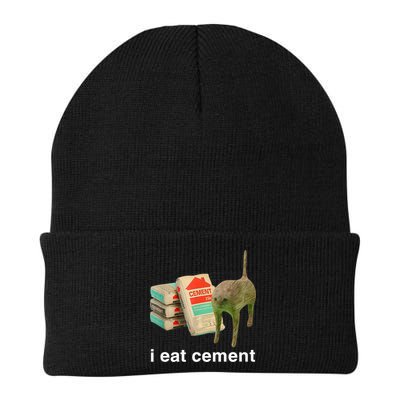 I Eat Cement Cursed Cat Funny Oddly Specific Meme Beanie
