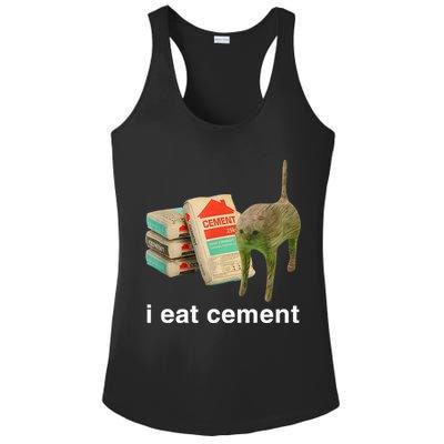 I Eat Cement Cursed Cat Funny Oddly Specific Meme Ladies PosiCharge Competitor Racerback Tank