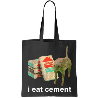 I Eat Cement Cursed Cat Funny Oddly Specific Meme Bag