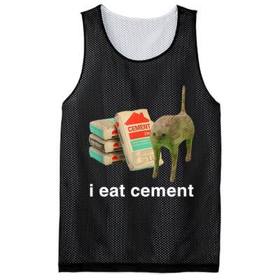 I Eat Cement Cursed Cat Funny Oddly Specific Meme Mesh Reversible Basketball Jersey Tank
