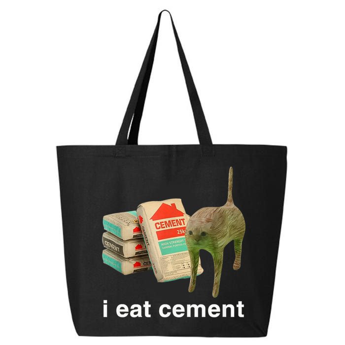 I Eat Cement Cursed Cat Funny Oddly Specific Meme 25L Jumbo Tote
