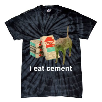 I Eat Cement Cursed Cat Funny Oddly Specific Meme Tie-Dye T-Shirt