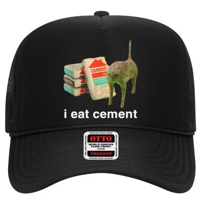 I Eat Cement Cursed Cat Funny Oddly Specific Meme Trucker Hat