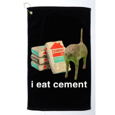 I Eat Cement Cursed Cat Funny Oddly Specific Meme Platinum Collection Golf Towel