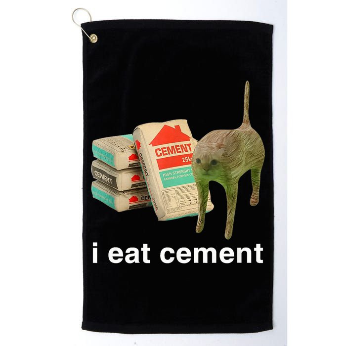 I Eat Cement Cursed Cat Funny Oddly Specific Meme Golf Towel