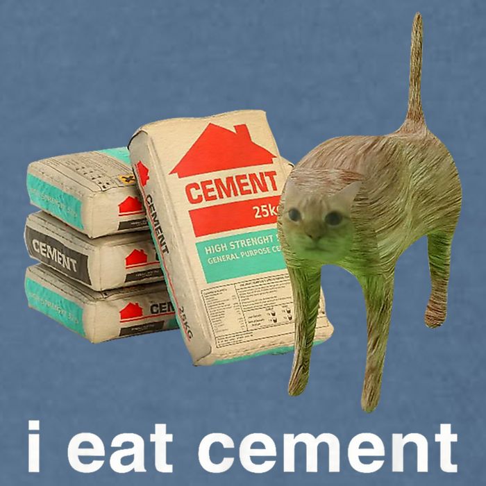 I Eat Cement Cursed Cat Funny Oddly Specific Meme Garment-Dyed Sweatshirt