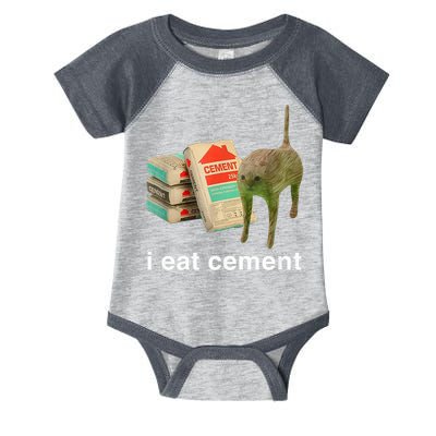 I Eat Cement Cursed Cat Funny Oddly Specific Meme Infant Baby Jersey Bodysuit