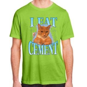 I Eat Cement Cursed Cat Funny Oddly Specific Dank Meme Adult ChromaSoft Performance T-Shirt