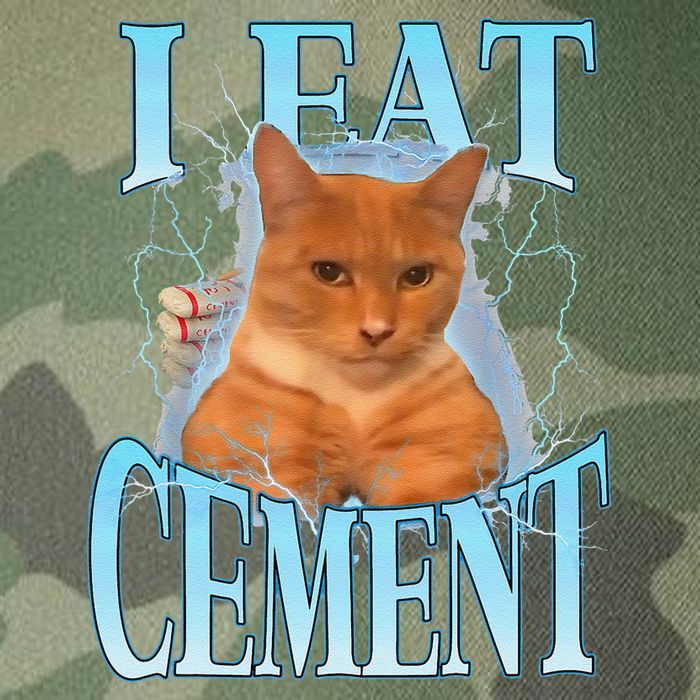 I Eat Cement Cursed Cat Funny Oddly Specific Dank Meme Legacy Tie Dye Trucker Hat