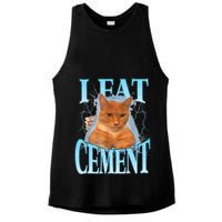 I Eat Cement Cursed Cat Funny Oddly Specific Dank Meme Ladies PosiCharge Tri-Blend Wicking Tank