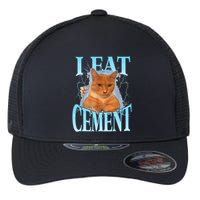 I Eat Cement Cursed Cat Funny Oddly Specific Dank Meme Flexfit Unipanel Trucker Cap