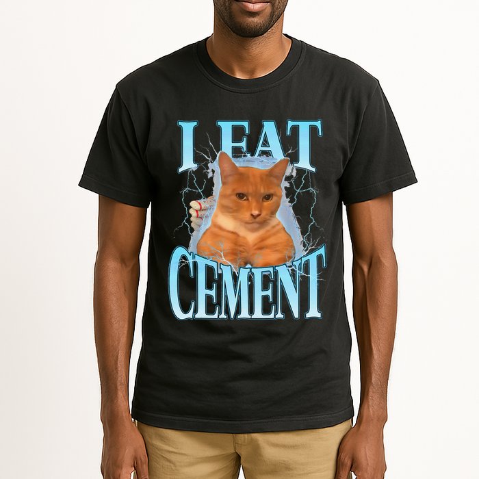 I Eat Cement Cursed Cat Funny Oddly Specific Dank Meme Tall T-Shirt