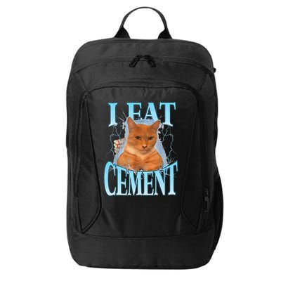 I Eat Cement Cursed Cat Funny Oddly Specific Dank Meme City Backpack