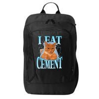 I Eat Cement Cursed Cat Funny Oddly Specific Dank Meme City Backpack