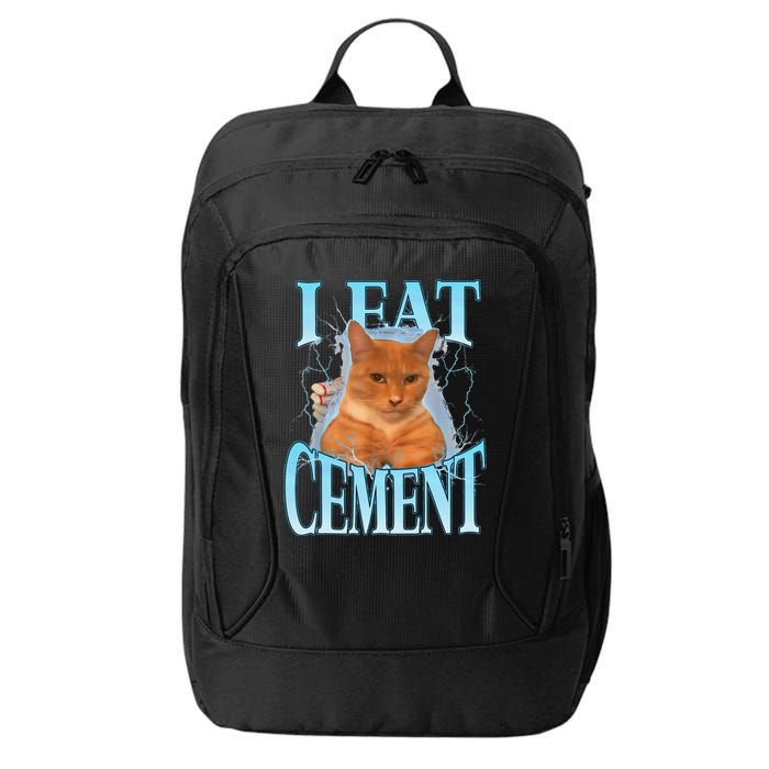 I Eat Cement Cursed Cat Funny Oddly Specific Dank Meme City Backpack