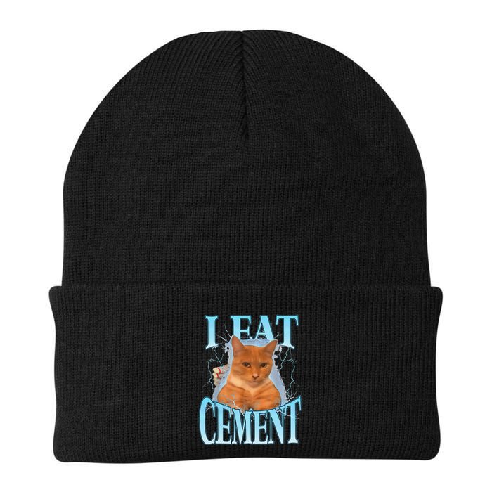 I Eat Cement Cursed Cat Funny Oddly Specific Dank Meme Beanie