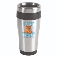 I Eat Cement Cursed Cat Funny Oddly Specific Dank Meme 16oz Travel Tumbler