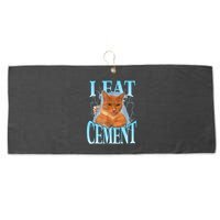 I Eat Cement Cursed Cat Funny Oddly Specific Dank Meme Large Microfiber Waffle Golf Towel