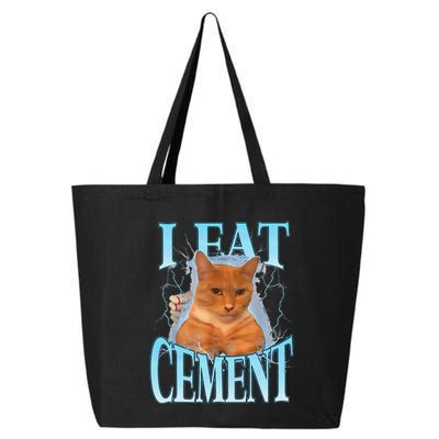 I Eat Cement Cursed Cat Funny Oddly Specific Dank Meme 25L Jumbo Tote
