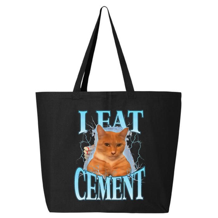 I Eat Cement Cursed Cat Funny Oddly Specific Dank Meme 25L Jumbo Tote