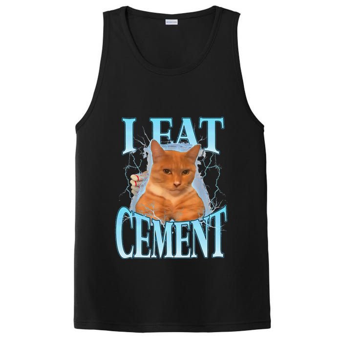 I Eat Cement Cursed Cat Funny Oddly Specific Dank Meme PosiCharge Competitor Tank