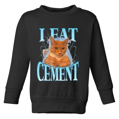 I Eat Cement Cursed Cat Funny Oddly Specific Dank Meme Toddler Sweatshirt