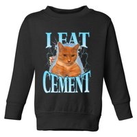 I Eat Cement Cursed Cat Funny Oddly Specific Dank Meme Toddler Sweatshirt