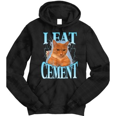 I Eat Cement Cursed Cat Funny Oddly Specific Dank Meme Tie Dye Hoodie